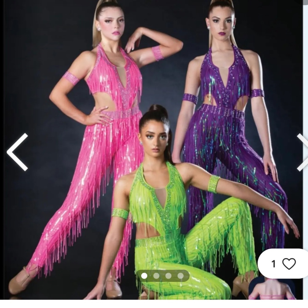 Glamour Costume - Hot Pink Sequin Fringe Jumpsuit - Picture 4 of 4